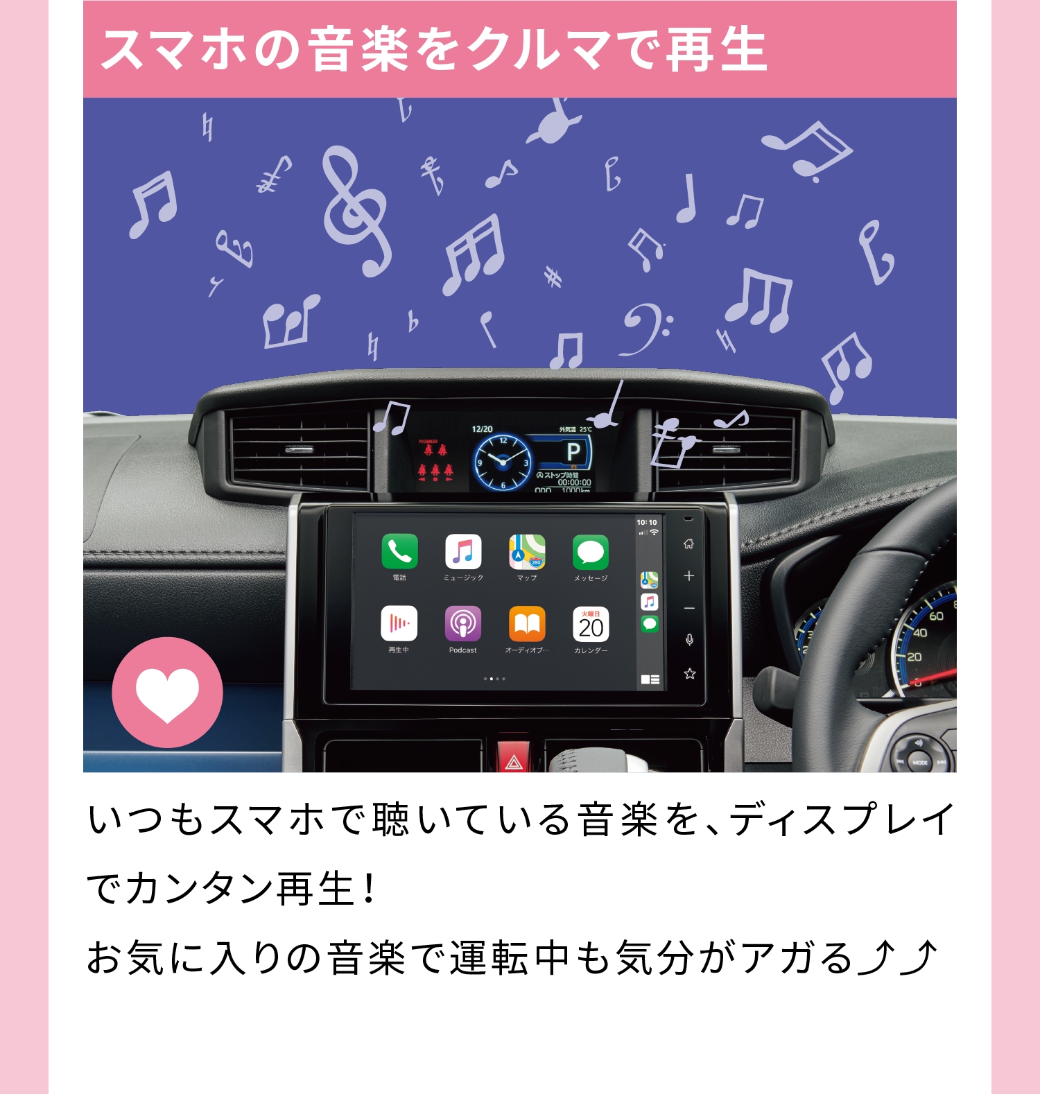 スマホの音楽を車で再生