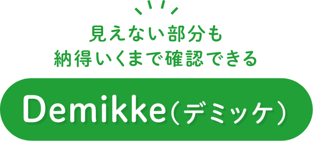 見えない部分も納得いくまで確認できる Demikke（デミッケ）