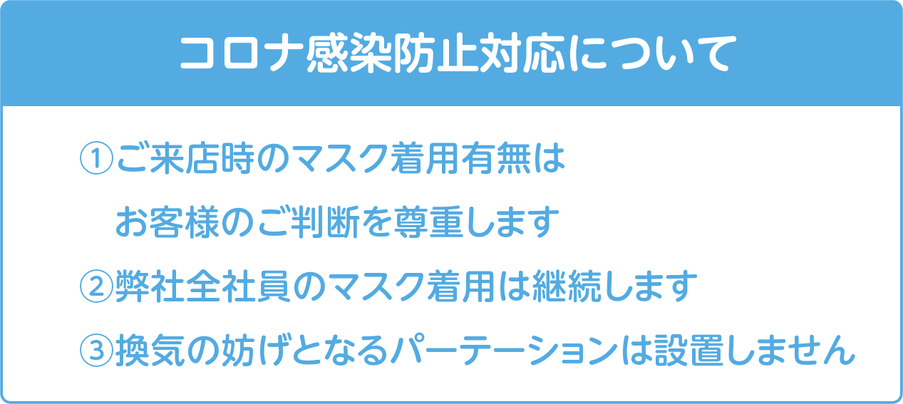 コロナ感染防止対応について