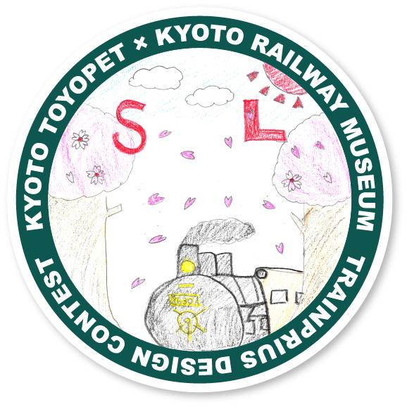 桜の中を走るSL